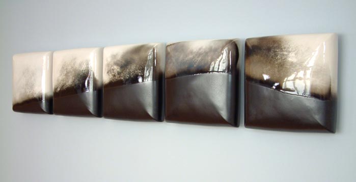 Horizon White Brown Black - Glazed Ceramics - 2003 - 160 x 30 x 10 cm