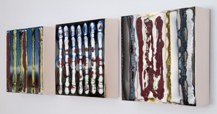 Horizontal and vertical stripes - Glazed Ceramics - 2007 - 160 x 27 x 6.5 cm